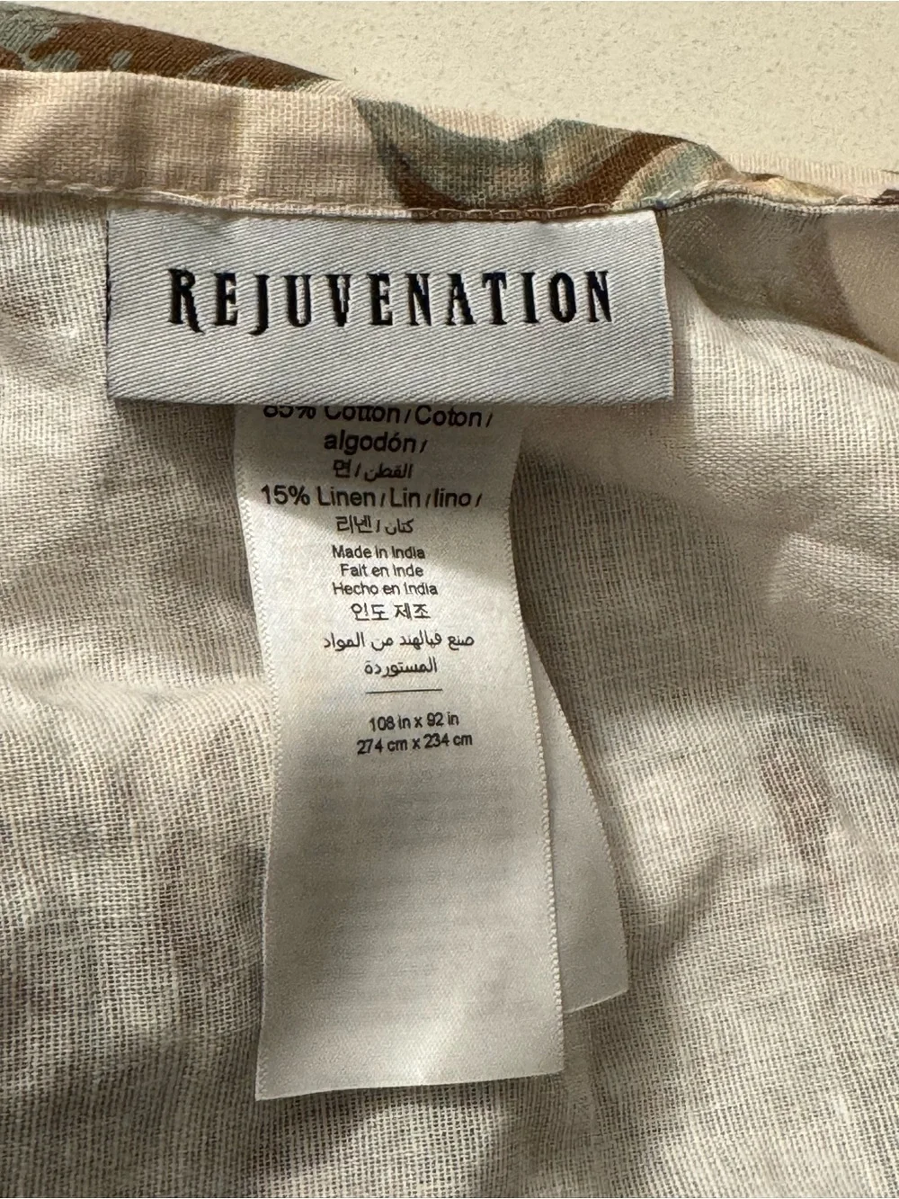 Rejuvenation Masey printed duvet cover king size linen blend
